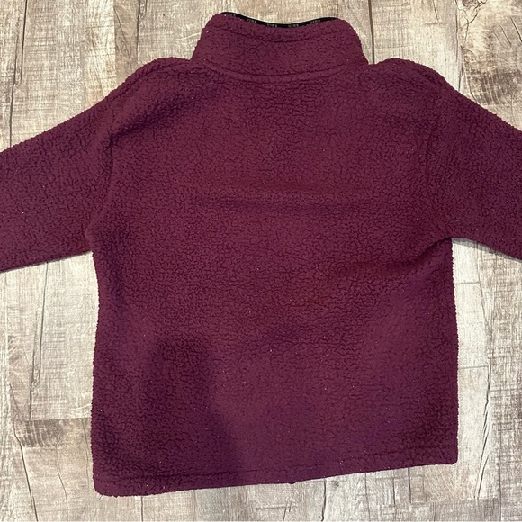 Victoria Secret Pink Cozy Sherpa Pullover Quarter Zip Purple Plum - Picture 12 of 14